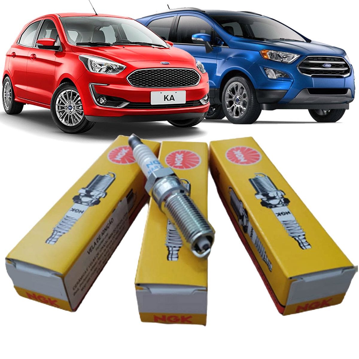 Jogo Vela Ignição Ford Ecosport 1 5 1 6 2012 2018 Green Ngk NGK Green