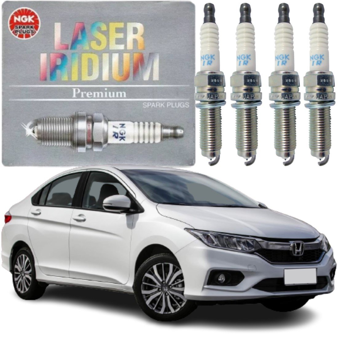 Jogo Vela Ignição Honda City Fit 1 5 16V 2014 2023 Laser Iridium Ngk