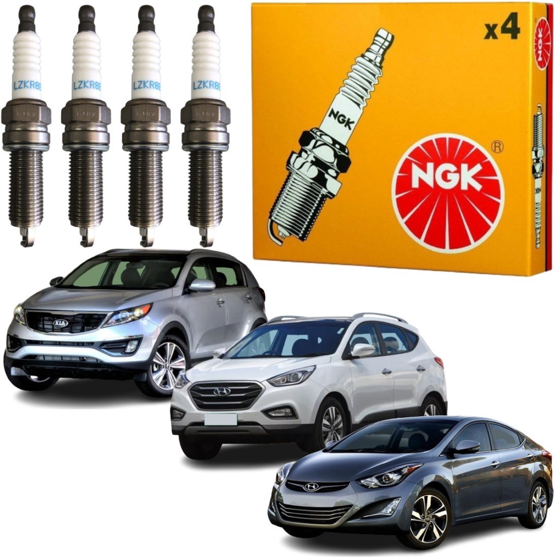 Jogo Vela Ignição Hyundai Elantra 2 0 2001 2004 Ngk