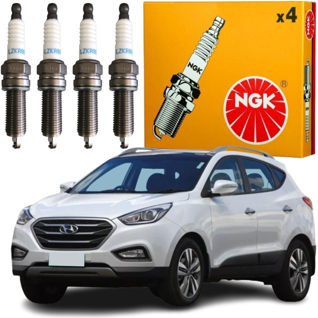 Jogo Vela Ignição Hyundai IX35 2 0 2010 2013 Green Ngk NGK Green