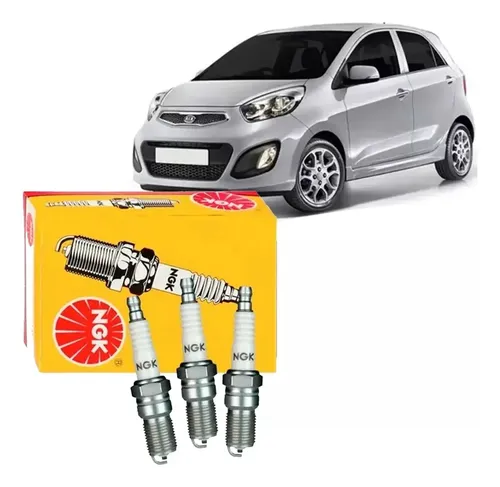 Jogo Vela Ignição Kia Picanto 1 0 12V 2012 2014 Flex Ngk LKR7DDE