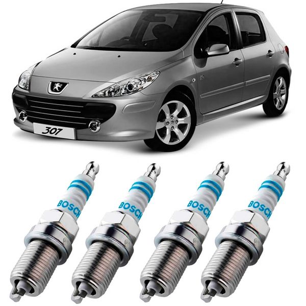 Jogo Vela Ignição Peugeot 307 1 6 2 0 16V 2004 2008 Bosch