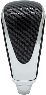 Maçaneta de mudança automática de marchas de carro preta padrão de fibra de carbono ABS couro sintético substituição ergonômica para Toyota Hilux 2005-2012 e modelos
