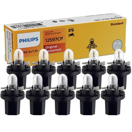 Kit 10 Lâmpada Philips Standart 1 2W 12V Bax 8 3S 1 35 Black Painel