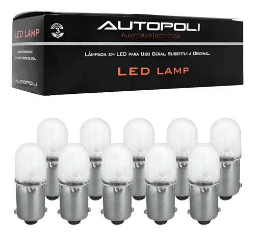 Kit 10 Lampadas LED Lamp BA9 69 12 24V 9W Autopoli AP1361 BA9, AP1361