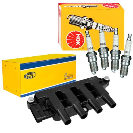 Kit Bobina Magneti Marelli Vela Ngk Fiat Palio 1 5 8V MPI 96 2003