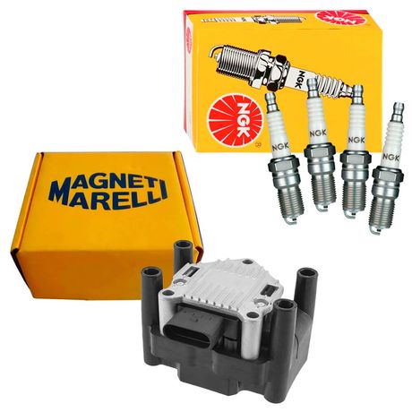 Kit Bobina Magneti Marelli Vela Ngk Fox 1 0 8V Rsh 2003 2005 Gasolina
