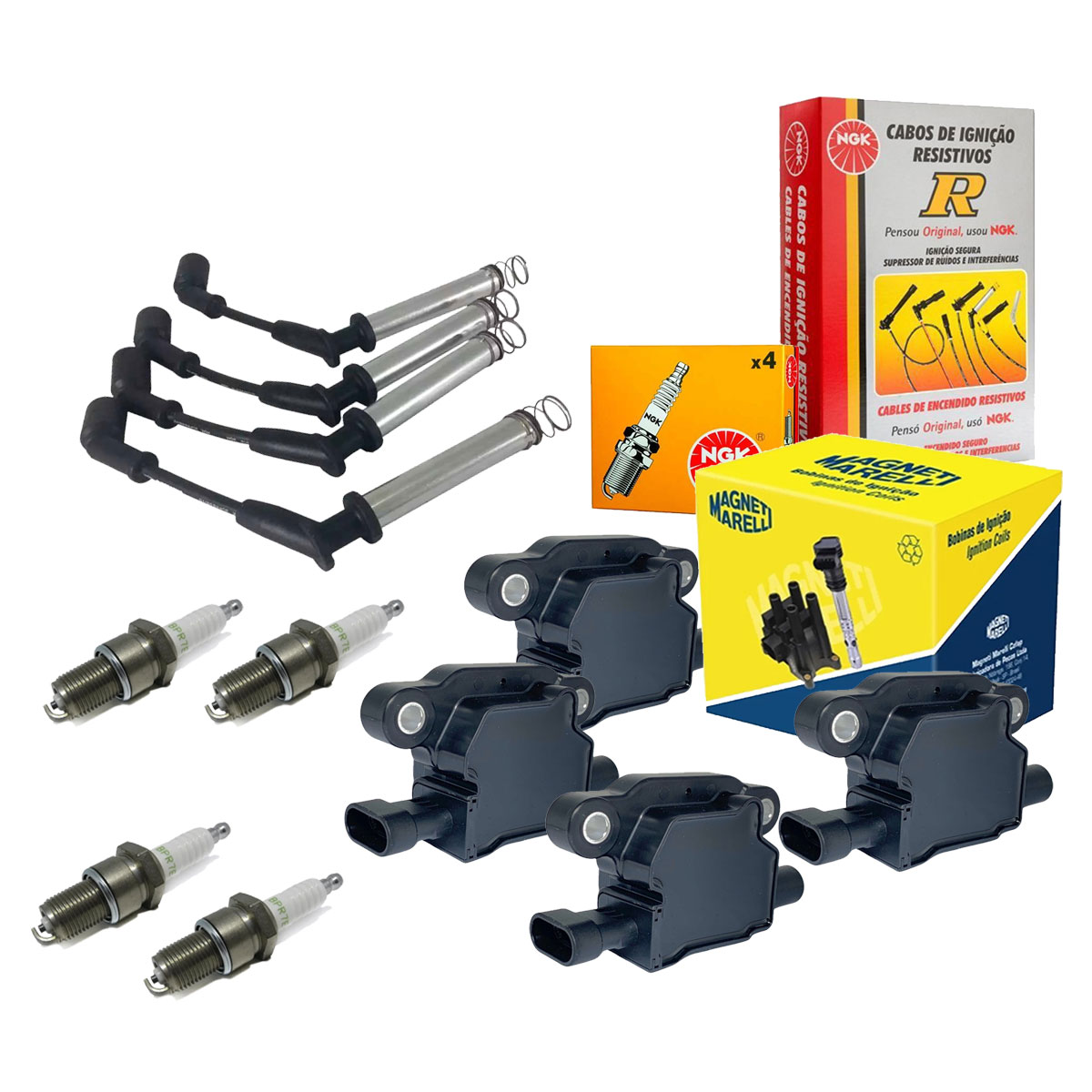 Kit Bobina Magneti Marelli Vela Ngk Prisma Flex 2013 2019