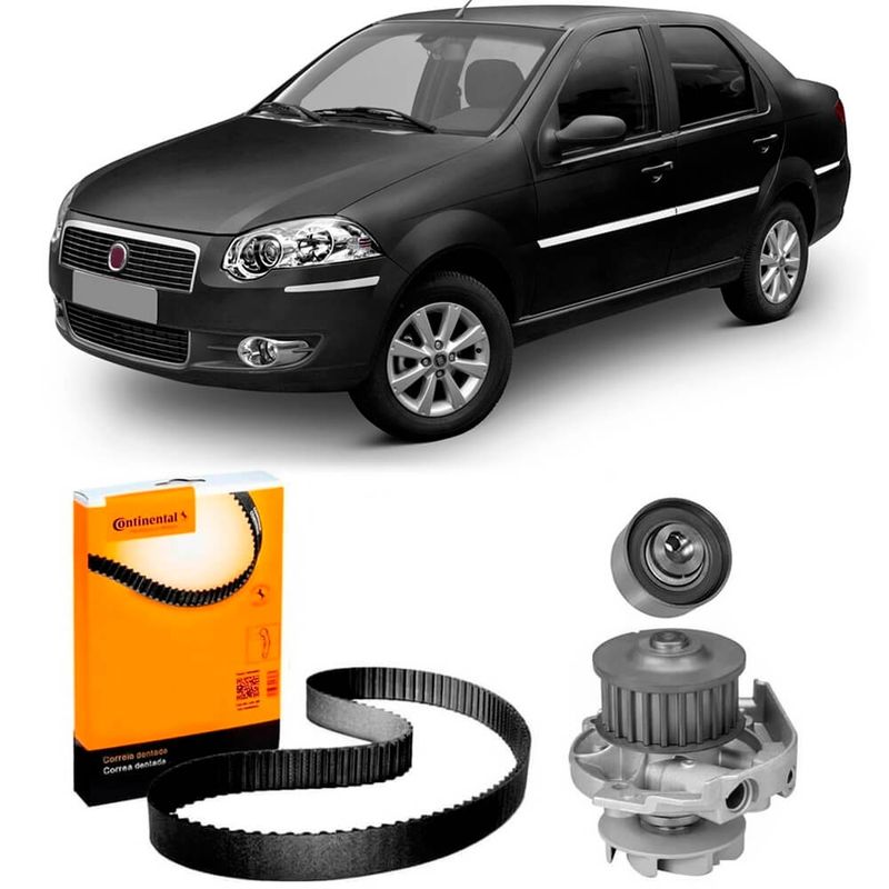 Kit Correia Dentada Fiat Siena 1 8 8V 2005 2010 Bomba Água