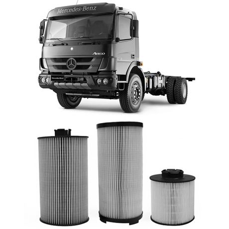 Kit Filtros Combustível Separador Óleo Mb Atego 1719 2017 2024 4 Cilindros