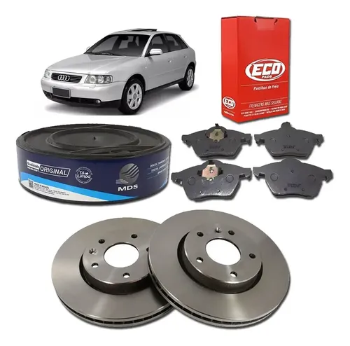Kit Pastilha Disco Audi A3 1 8T 2002 2006 Dianteiro Teves Frasle Fras-le