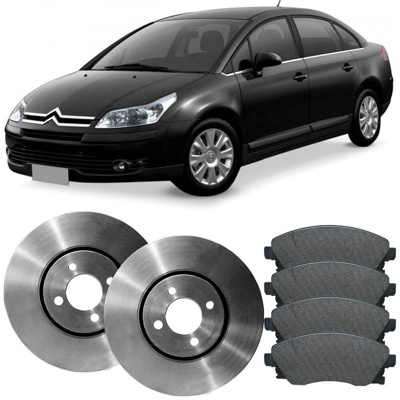 Kit Pastilha Disco C4 Pallas 2007 2013 Dianteiro Ventilado Bosch Frasle Fras-le
