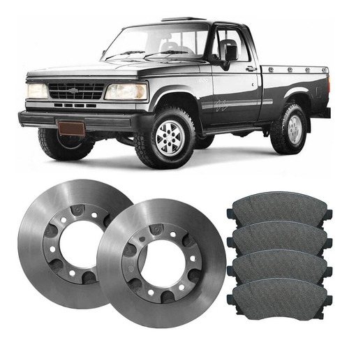 Kit Pastilha Disco Chevrolet D20 93 94 Dianteiro Ventilado Bendix Lonaflex