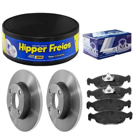 Kit Pastilha Disco Dianteiro Solido Celta 1 0 8V 2009 2014 Cobreq Hipper Freios