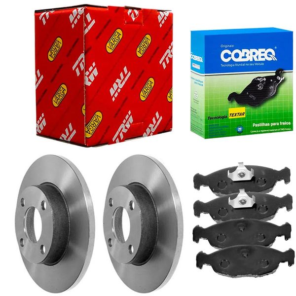 Kit Pastilha Disco Dianteiro Solido Celta 1 0 8V 2009 2014 Cobreq TRW