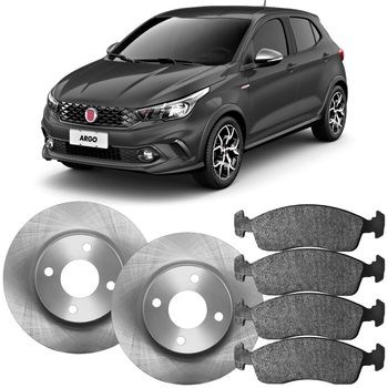 Kit Pastilha Disco Dianteiro Solido Fiat Argo 1 0 6V 2017 2023 Hipper Freios Syl
