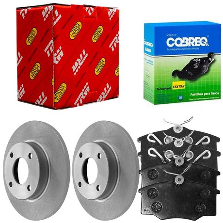Kit Pastilha Disco Dianteiro Solido VW Gol G3 G4 1 0 96 2005 Cobreq TRW