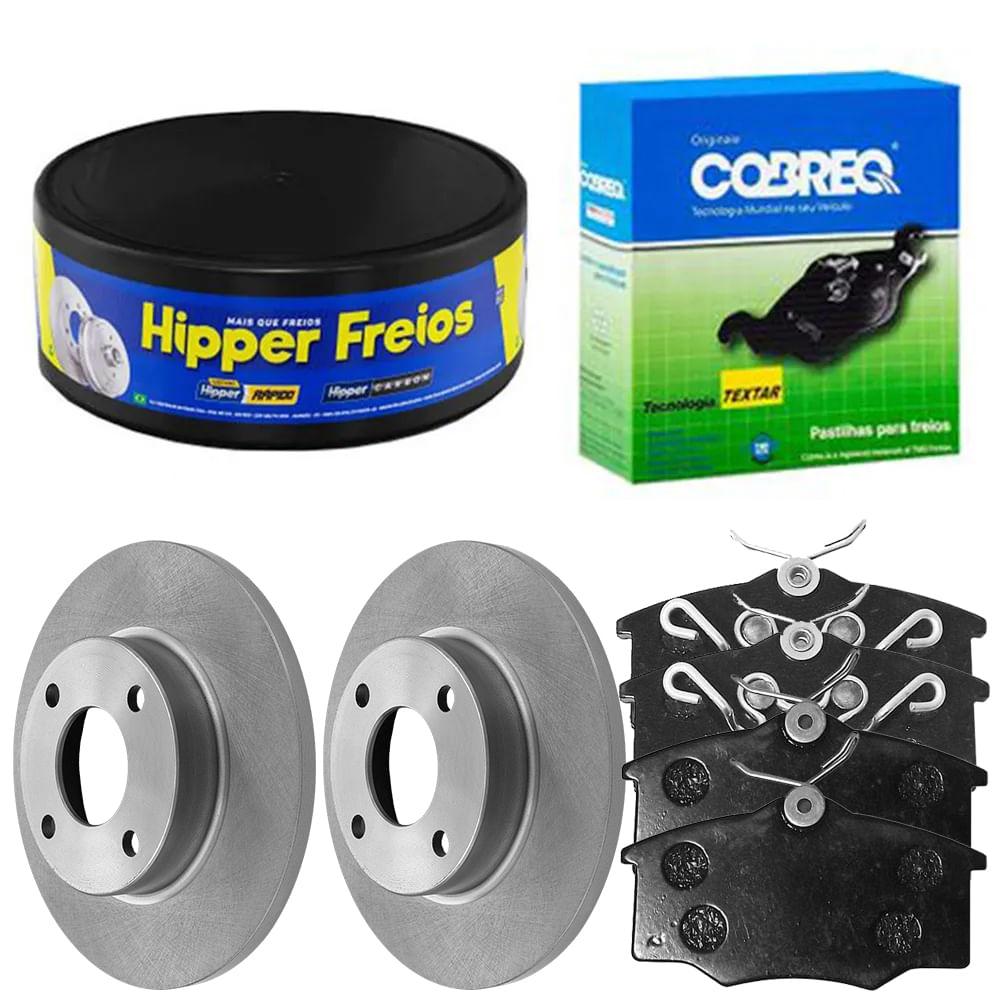 Kit Pastilha Disco Dianteiro Solido VW Gol G4 G5 G6 2005 2009 Cobreq Hipper Freios