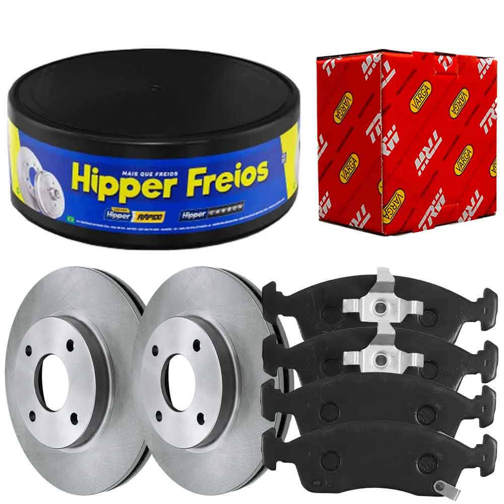 Kit Pastilha Disco Dianteiro Ventilado Cobalt 1 8 8V ABS 2017 2020 Hipper Freios TRW