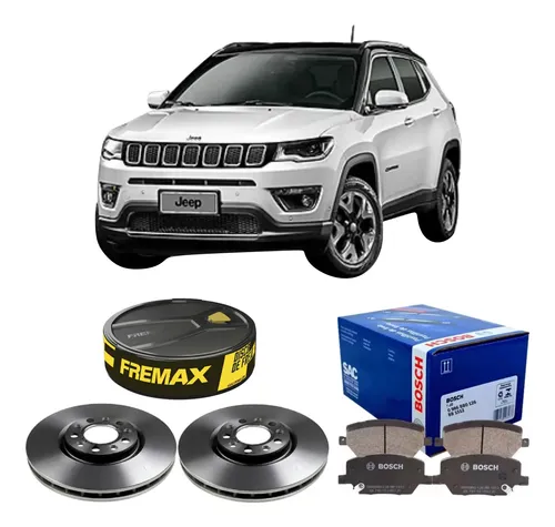 Kit Pastilha Disco Dianteiro Ventilado Compass 2 0 2018 2021 Fremax Nakata