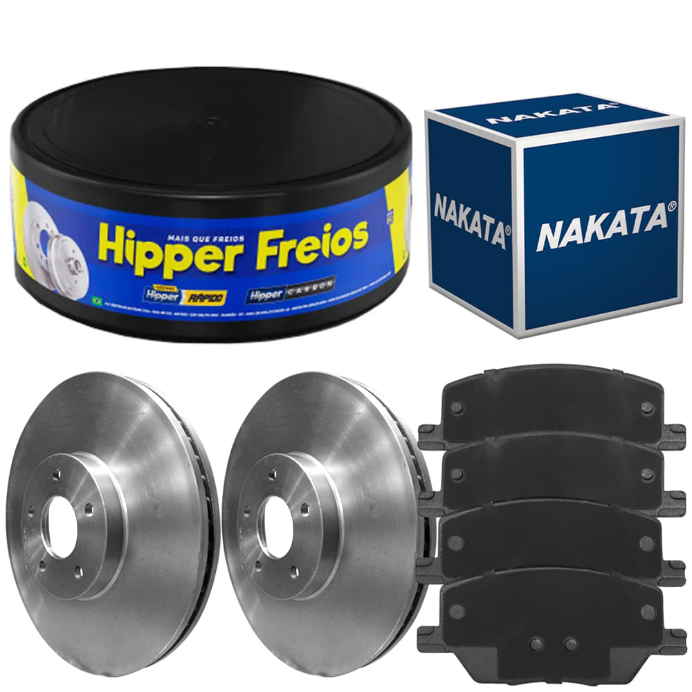 Kit Pastilha Disco Dianteiro Ventilado Compass 2 0 2018 2021 Hipper Freios Nakata