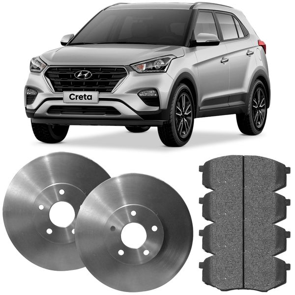 Kit Pastilha Disco Dianteiro Ventilado Creta 1 6 2 0 2017 2021 Fras Le Hipper Freios