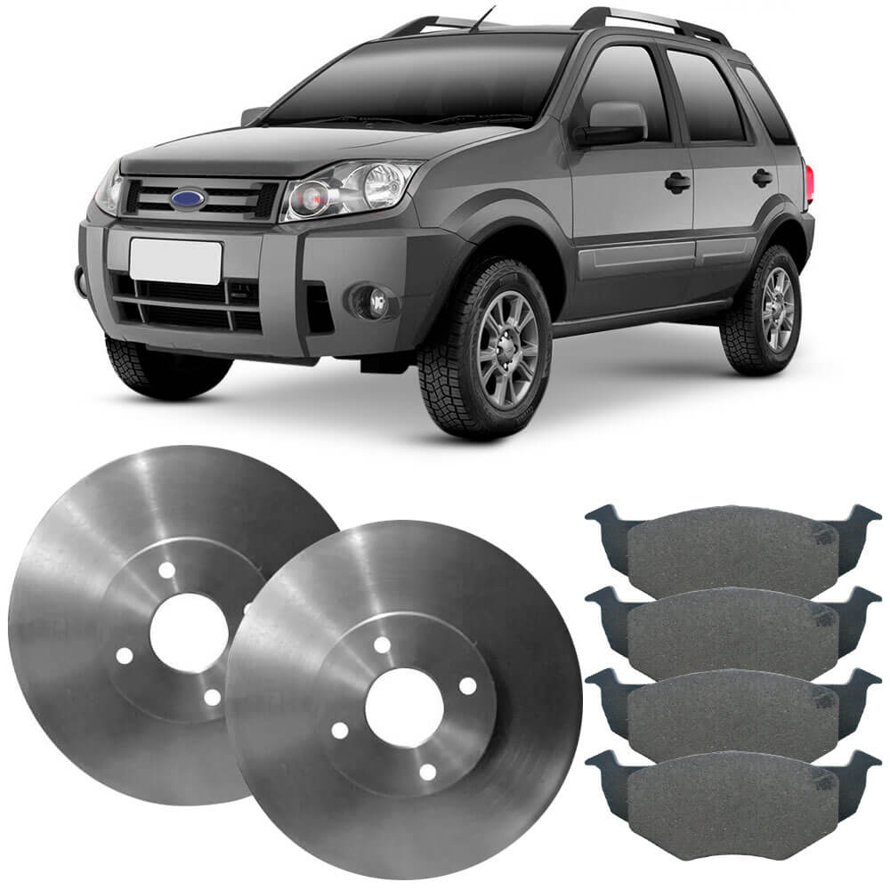Kit Pastilha Disco Dianteiro Ventilado Ford Ecosport 2009 2011 Cobreq Hipper Freios