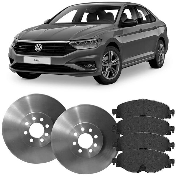 Kit Pastilha Disco Dianteiro Ventilado Jetta 1 4 TSI 2018 2021 Fremax Fras Le