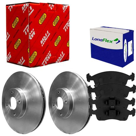 Kit Pastilha Disco Dianteiro Ventilado Onix 1 0 1 4 2016 2019 Lonaflex TRW
