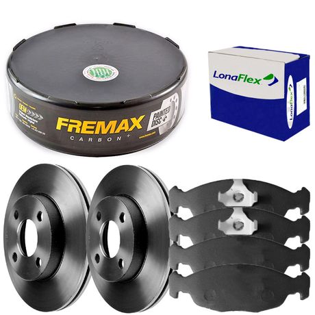 Kit Pastilha Disco Dianteiro Ventilado Prisma 1 0 1 4 2016 2019 Lonaflex Fremax