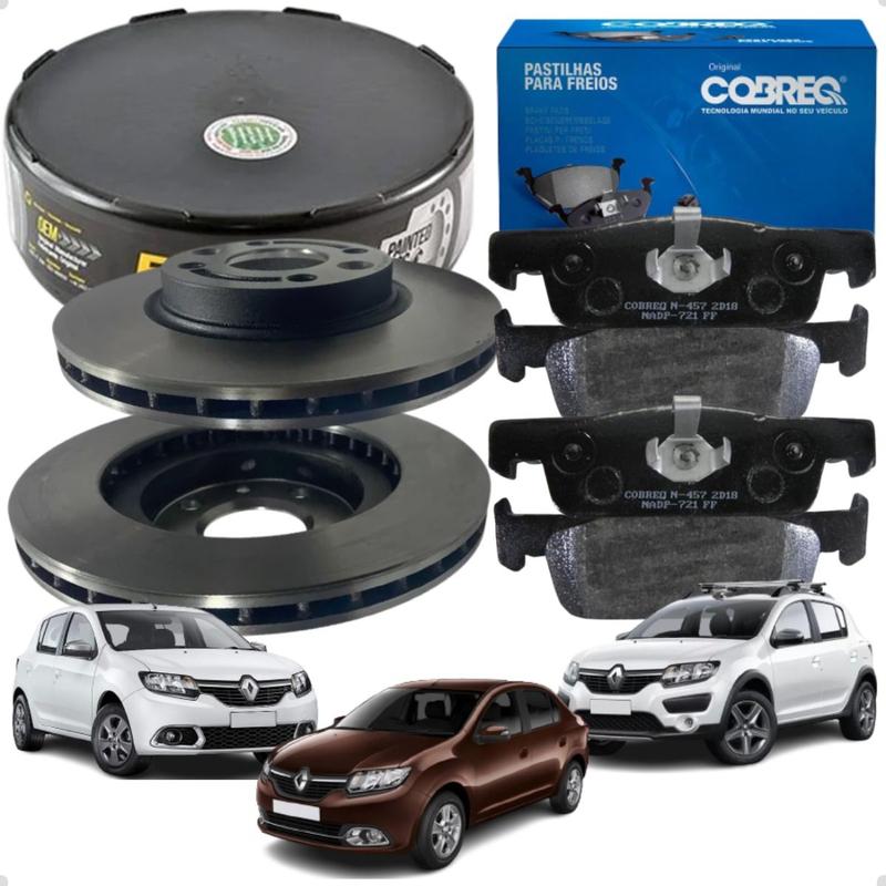 Kit Pastilha Disco Dianteiro Ventilado Sandero 1 0 1 6 2014 2020 Fremax Cobreq