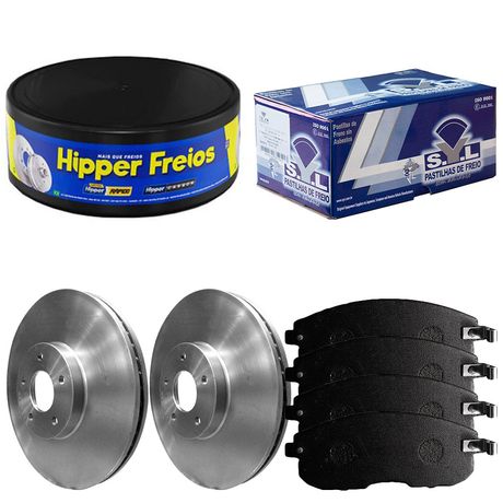 Kit Pastilha Disco Dianteiro Ventilado Sentra 2 0 2016 2020 Hipper Freios Syl