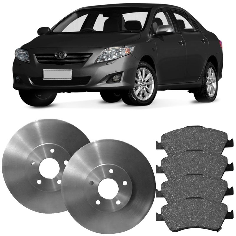 Kit Pastilha Disco Dianteiro Ventilado Toyota Corolla 2004 2008 Cobreq TRW