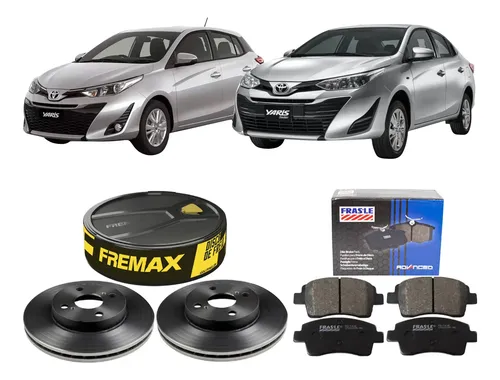 Kit Pastilha Disco Dianteiro Ventilado Toyota Yaris 1 3 1 5 2018 2021 Fremax Willtec