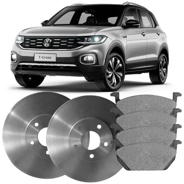 Kit Pastilha Disco Dianteiro Ventilado VW T Cross TSI 2019 2023 TRW Fras Le