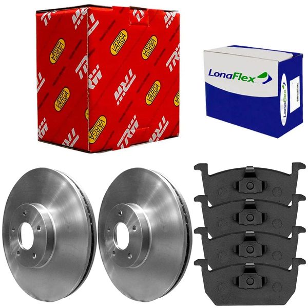 Kit Pastilha Disco Dianteiro Ventilado VW T Cross TSI 2019 2023 TRW Lonaflex