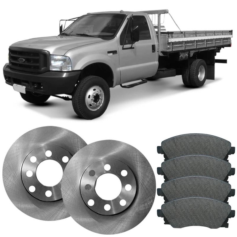 Kit Pastilha Disco Ford F4000 4X2 98 2011 Dianteiro Bosch Frasle Fras-le