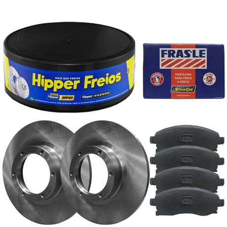 Kit Pastilha Disco Freio Chery Qq 2011 2018 Dianteiro Solido Akebono Frasle Fras-le