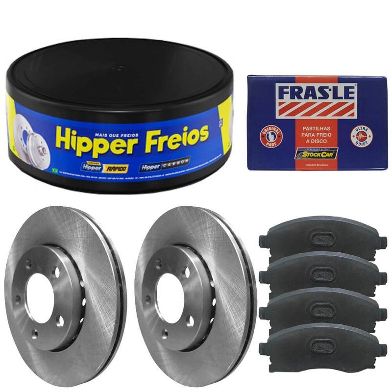 Kit Pastilha Disco Freio Duster 2 0 2012 2018 Dianteiro Frasle Fras-le