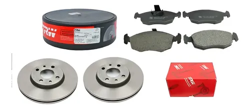 Kit Pastilha Disco Freio Fiat Doblo 1 8 2009 2015 Dianteira Ventilado TRW
