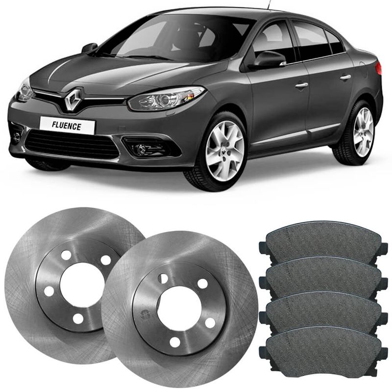 Kit Pastilha Disco Freio Fluence 2 0 2011 2017 Dianteiro Frasle Fras-le