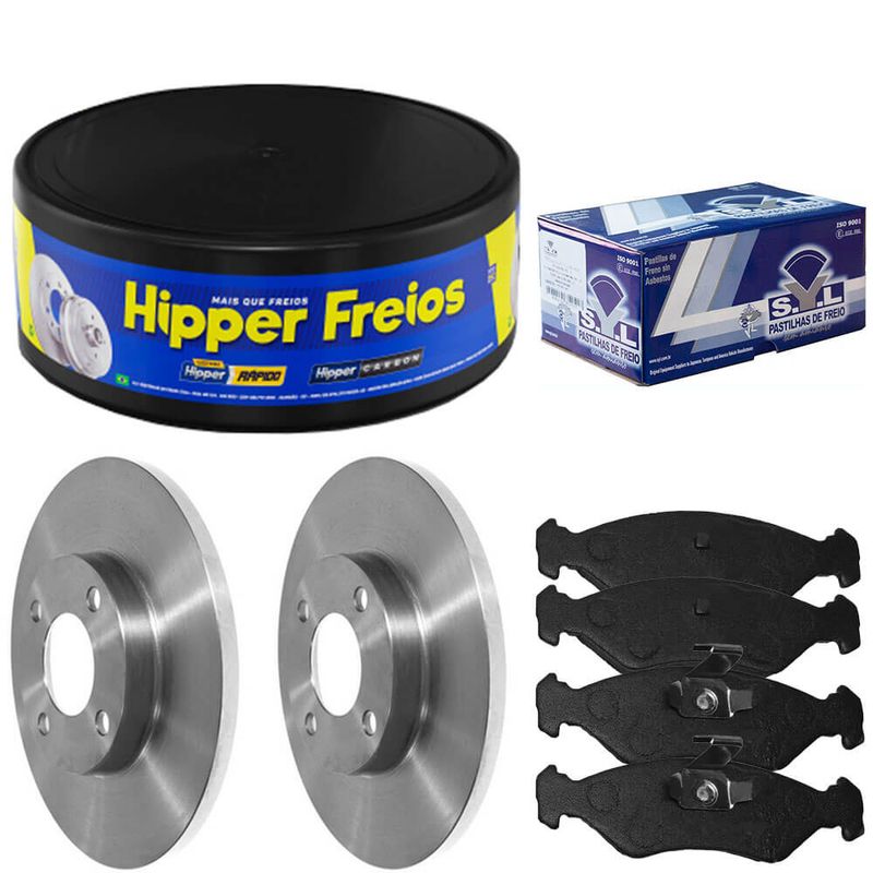 Kit Pastilha Disco Freio Ka 98 2009 Dianteiro Solido Teves Lonaflex