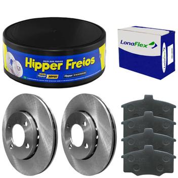 Kit Pastilha Disco Freio Kadett 89 96 Dianteiro Ventilado Varga Lonaflex