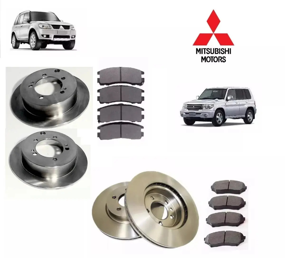 Kit Pastilha Disco Freio Pajero 92 2000 Traseiro Solido