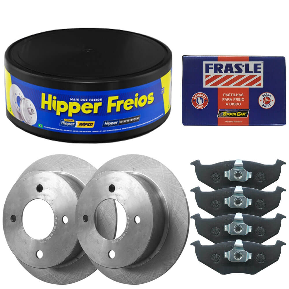 Kit Pastilha Disco Freio Peugeot 207 2009 2013 Traseiro Solido