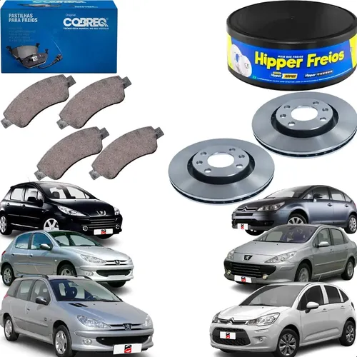 Kit Pastilha Disco Freio Peugeot 307 2003 2012 Dianteiro Ventilado Girling Frasle Fras-le