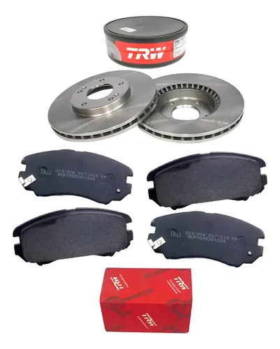 Kit Pastilha Disco Freio Tucson GL 2006 2011 Dianteiro Ventilado Akebono TRW