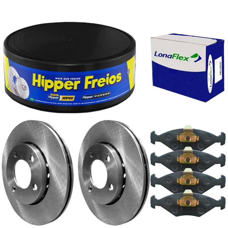 Kit Pastilha Disco Freio VW Saveiro 2014 2018 Dianteiro Ventilado Teves Lonaflex