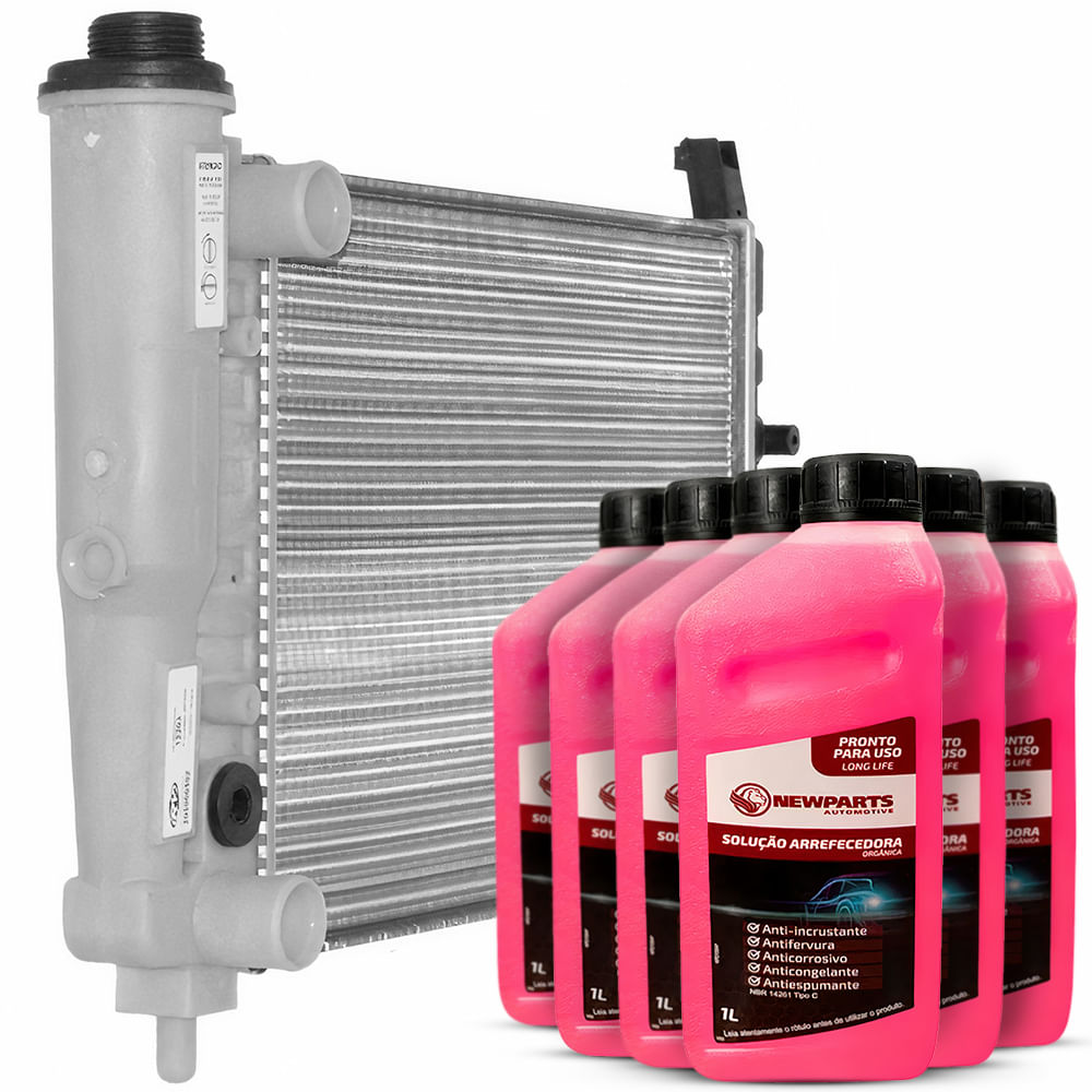 Kit Radiador Uno Mille 94 2013 Ar Visconde Aditivo 6 Litros Newparts