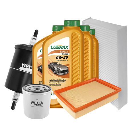 Kit Revisao Óleo 0W20 Lubrax Filtros Wega Cobalt 1 8 8V Flex 2013 2017